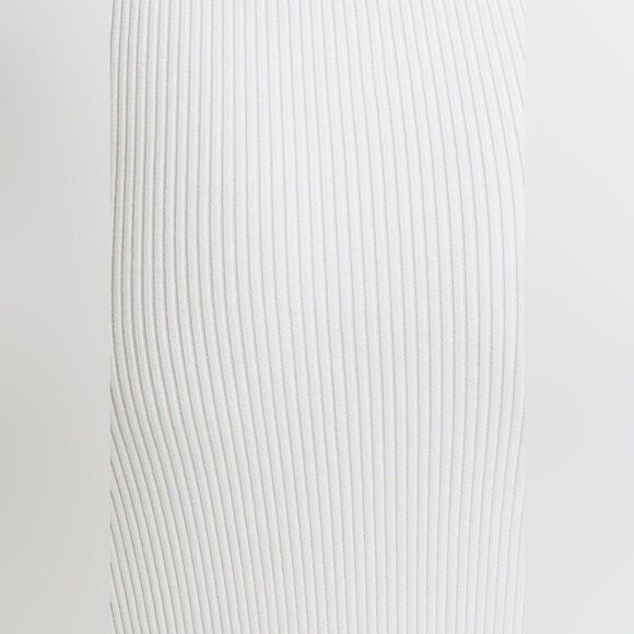 NWT GANNI Ribbed Mélange Knit Long Sleeve Midi Dress White size L - Picture 8 of 8